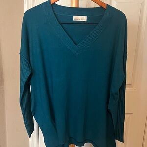 Zenana Teal V-Neck Sweater